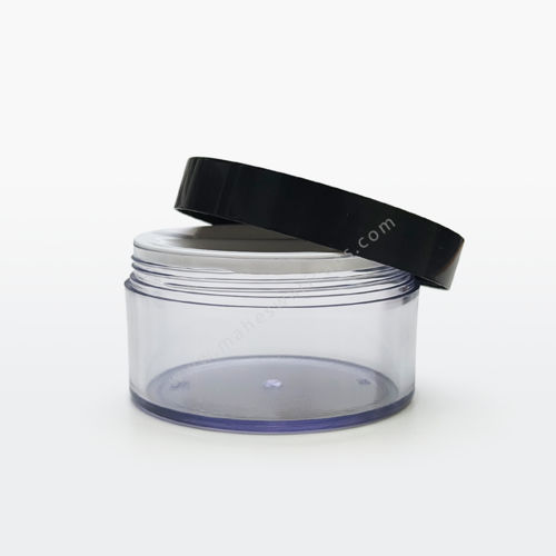 200gm Acrylic Transparent Jar with Black or White Cap