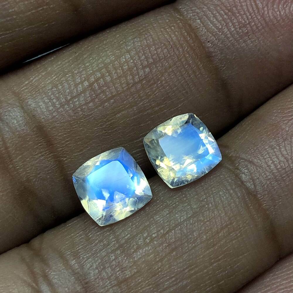 Square Cushion Cut Blue Moonstone