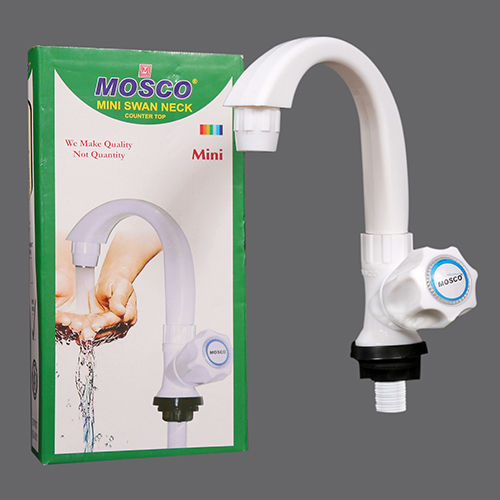 Mini Swan Neck Counter Tap - Color: White