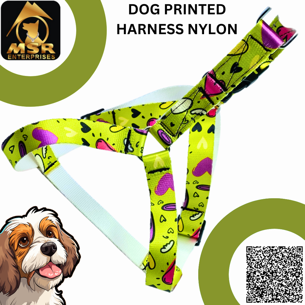 Dog Printed Body belt Harness (PP / NYLON)