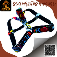 Dog Printed And Padded Body Belt Harness ( NYLON)