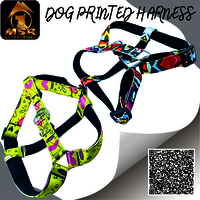 Dog Printed And Padded Body Belt Harness ( NYLON)