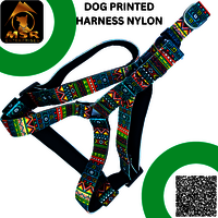 Dog Printed And Padded Body Belt Harness ( NYLON)