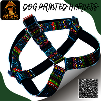 Dog Printed And Padded Body Belt Harness ( NYLON)