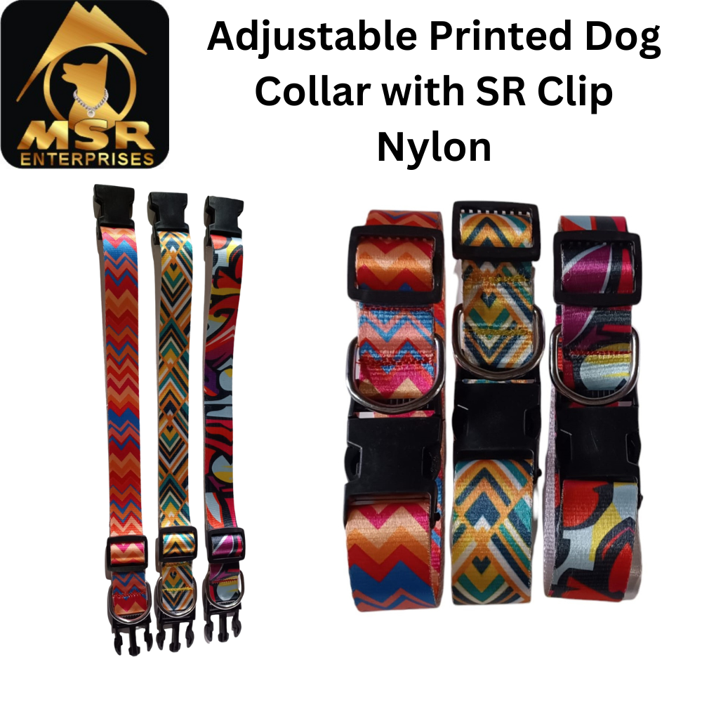 Adjustable Printed Dog  Buckle Collar PP / NYLON