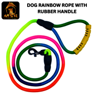 Dog Rainbow Rope with Rubber Handle