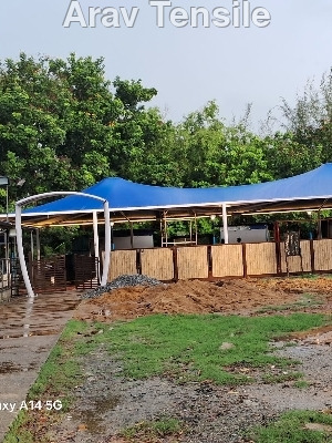 Tensile Walkway Structure - Steel | Durable, Weather-resistant Design For Office, Shop, Villa, Warehouse, And Workshop Applications
