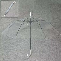 Transparent Wind-resistant Umbrella - Fiberglass Ribs, 70 Cm Long | Easy Open Button, Protective Pinch-proofing, Comfortable J-handle
