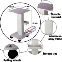 White Plastic Multifunctional Makeup Trolley With Wheels For Spa Beauty Instruments - Design: Column