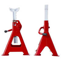 Metal Jack Stand - Mild Steel, 435 Mm Height, Red Color | Hydraulic Force, Industrial Use, Warranty Included