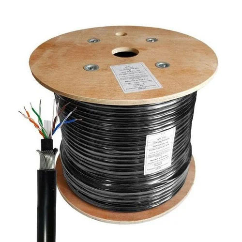 Cat6 Armored Cable - Color: Black