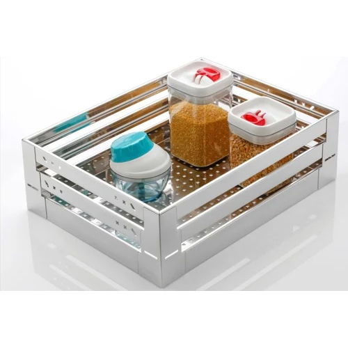 Stainless Steel Modular Kitchen Basket - Color: Silver