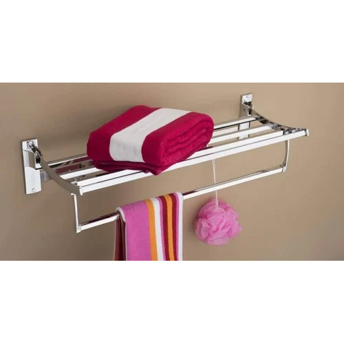 Folding Towel Rack - Color: Silver