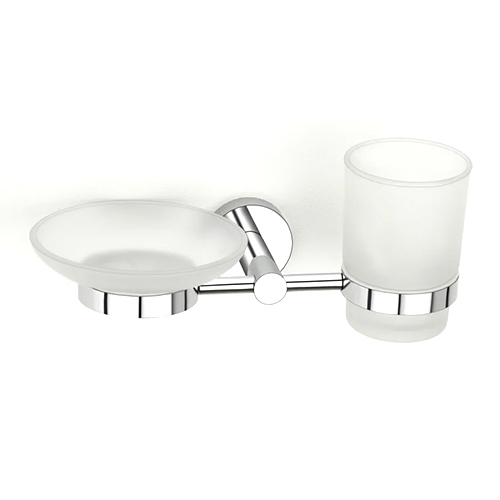 Ss 304 Soapdish With Tumbler Holder - Color: Silver