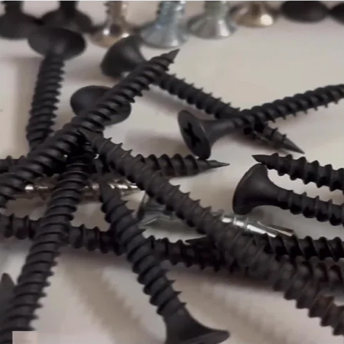 Black Drywall Screw - Brass Material, Round Head, Polished Finish, Unique Black Color | Ideal for Gypsum Sheet Installation