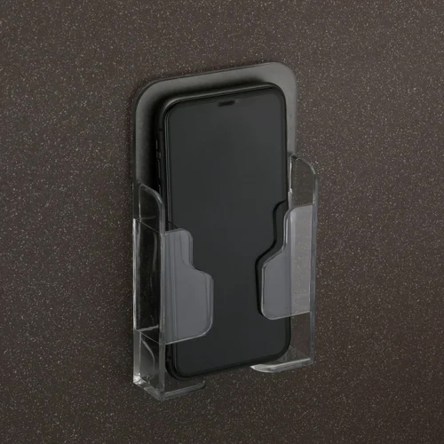 Abs Mobile Stand - Durable Plastic, Transparent Finish | Adjustable Angles, Black & White Display, Includes Wall-Mount Bathroom Accessory