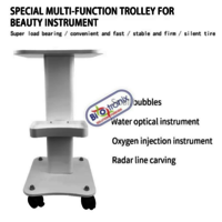 Beauty Instrument Tray Rolling Salon Spa Service Trolley With Metallic Pillar Abs Tray With Wheels