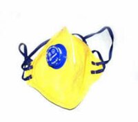 Safety Nose Mask - Non-woven Fabric, Standard Size, Yellow | Adjustable Ear Loops, Comfortable Fit, Breathing Valve, Reusable