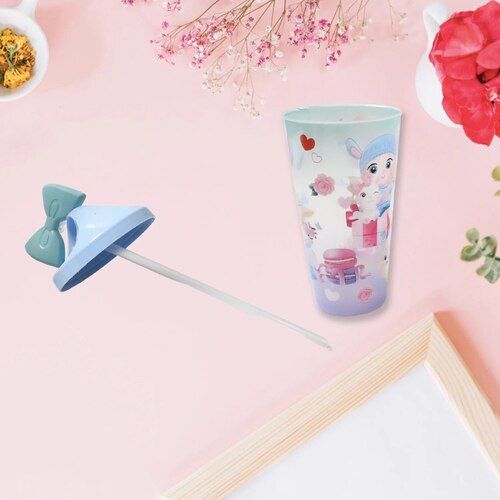 Unicorn Water Bottle With Straw & Lid 0298