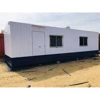 Modular Site Office Container - Gi Material, 15 Feet Length X 8 Feet Height, White-blue Coated | Weather-resistant, Customizable Shipping And Storage Solution