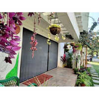 Pleated Sliding Mesh Door - Stainless Steel, Customized Size, Black Color | Durable Screen Netting Material For Enhanced Security