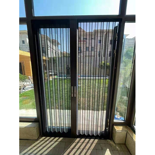 Mesh Main Door - High-Quality Aluminum, Customized Sizes, Polished Finish, Black Color, Stainless Steel Screen Netting