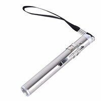 Flash Light Torches Stainless Steel Led Flashlight Round Moon Shape Pen Look Doctor Torch - Aluminium, 12d X 12w X 100h Mm, Silver | Portable, Semi-automatic Operation, High Brightness Moonlight Output