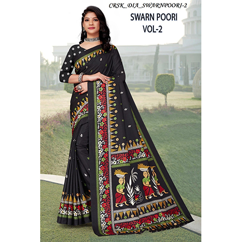 Ladies Sawarn Poori Vol-2 Silk Saree - Color: Multicolor