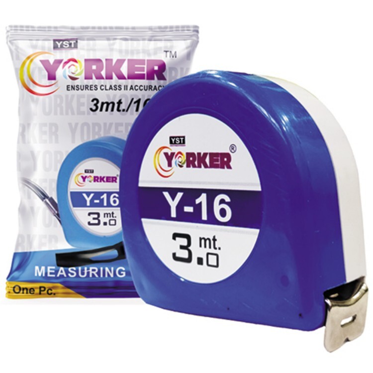 Y Series Steel Measuring Tape - ABS Body, 3 Meters Length, 16 Millimeters Width | Durable Blue Design, Manual Power Supply for Versatile Use