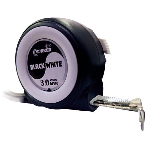 Black White Steel Measuring Tape