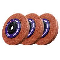 Non Woven Abrasive Pad - Non Woven Material, 4 Inch Size, Brown Color | Ideal For Polishing Metal, Wood, Plastic Surfaces Without Marks