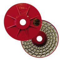 4 Inch Diamond Polish Pad - Stainless Steel Material , Red Color, Round Shape, Ideal For Marble, Granite, Concrete Polishing And Buffing