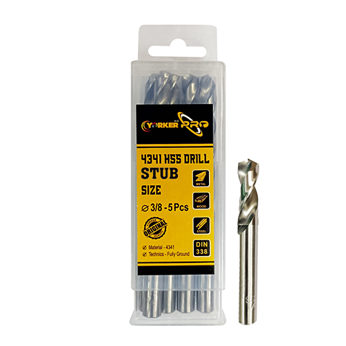 Professional HSS Drill Bits Stub Series 4341 3/32