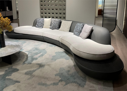 Leather fabric sofa curve sofa high end furniture