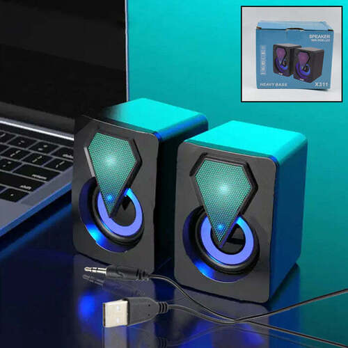 RGB Desktop Speakers, Plug, and Play USB Powered Speaker