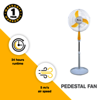 SUN KING Electric Pedestal Fan Ultra Quite Cooling with Longlife Powerful  Brushless Motor