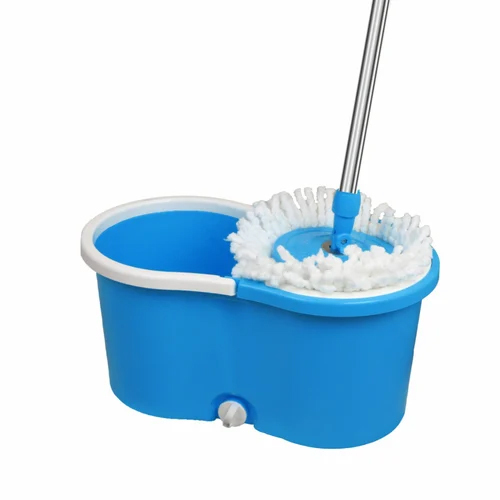 S911 Stainless Steel Blue Spin Cleaning Bucket Magic Mop Set
