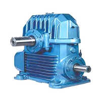 Aluminum Worm Gearbox - Color: Blue Paint Coated