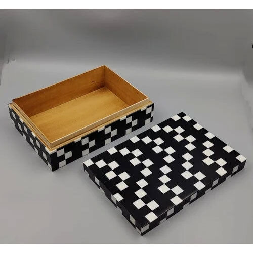 Rectangle Resin Mdf Jewellery Box - Size: 10X12X2 (Lxwxh) Inch