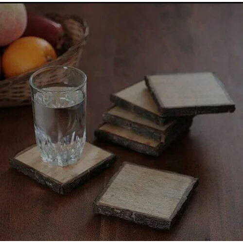 Square Wooden Coaster Set