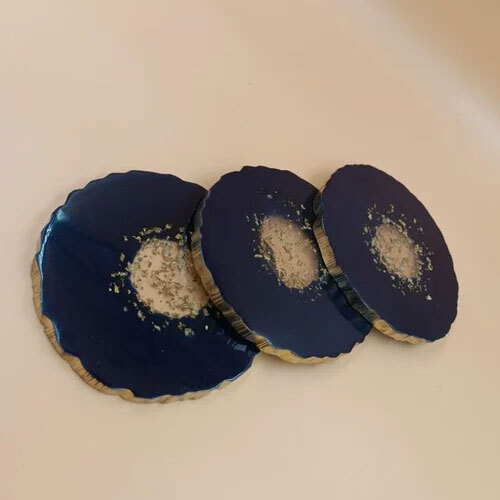 Blue Resin Coaster Set