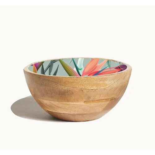 500ml Wooden Printed Bowl