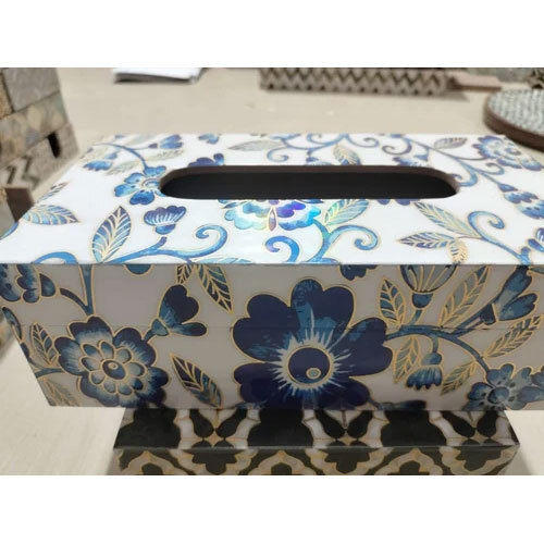 Floral Mdf Printed Tissue Box - Size: 7.5x4.5x3 (Lxwxh) Inch