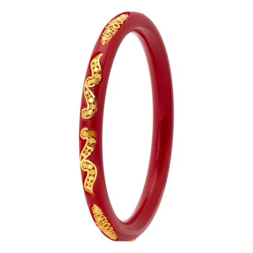 Lb 308 Ladies Red Bangle - Diameter: 2/4 Inch (In)