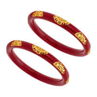 Ladies Antique Style Red Bangle - High Quality Plastic, 2/4 Inch Diameter | Fashion Accessory For Party Occasions