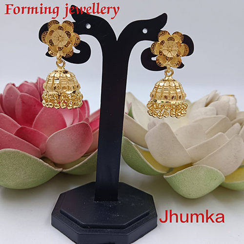 Ladies Modern Jhumka - Color: Golden