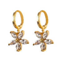 Ad 302 Ladies Earrings - Brass Material, Free Size Design, Golden Color - Elegant Party Accessory For Women