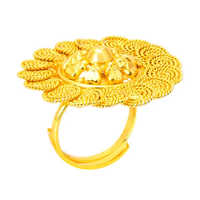 Brass Gold Plated Imitation Ring - Brass Material, 4 Inch Size, Golden Color | Elegant Design For Special Occasions, Perfect For Women