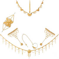 Bc 104 Bridal Combo Imitation Necklace Set - Color: Golden