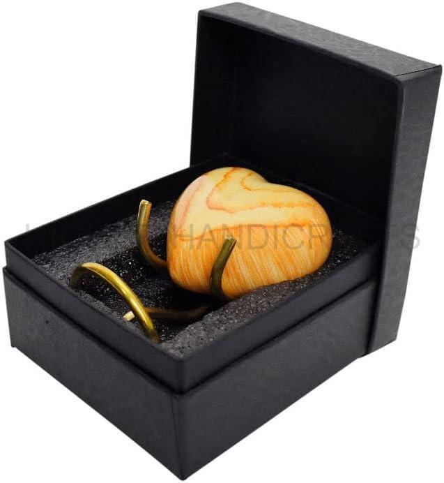 Wooden Finish Metal Heart Keepsake Cremation Urn , Mini Urn with Stand Funeral Urns Supplies